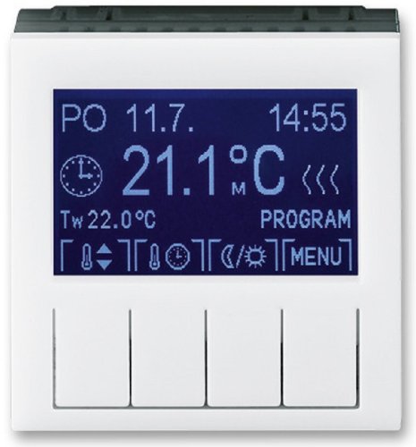 Терморегулятор электронный с датчиком без рамки ABB EPJ Levit 0С +45С белый/дымчатый черный картинка